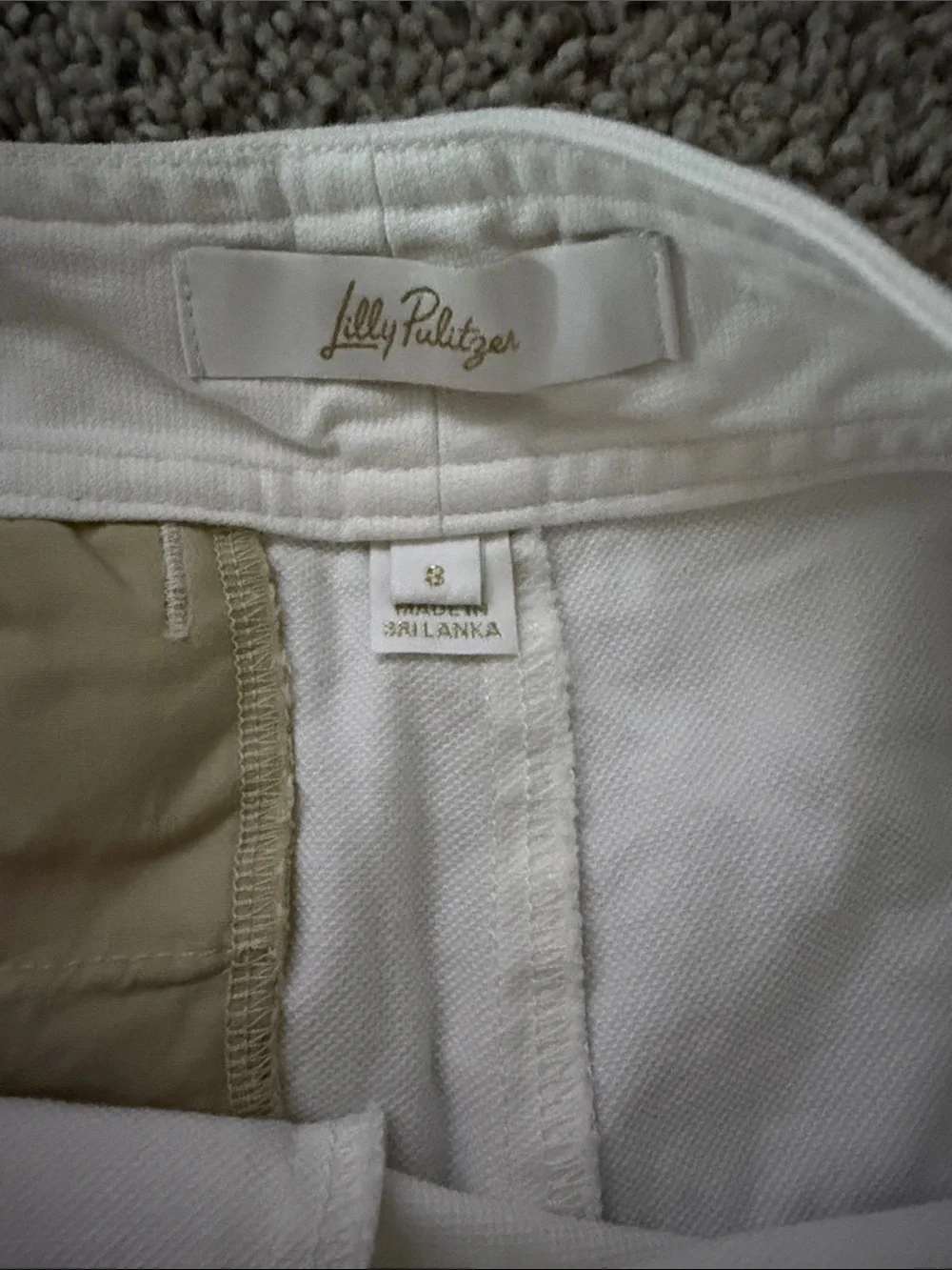 Lilly Pulitzer White Sailor-Style High-Waist Shorts with Gold Buttons